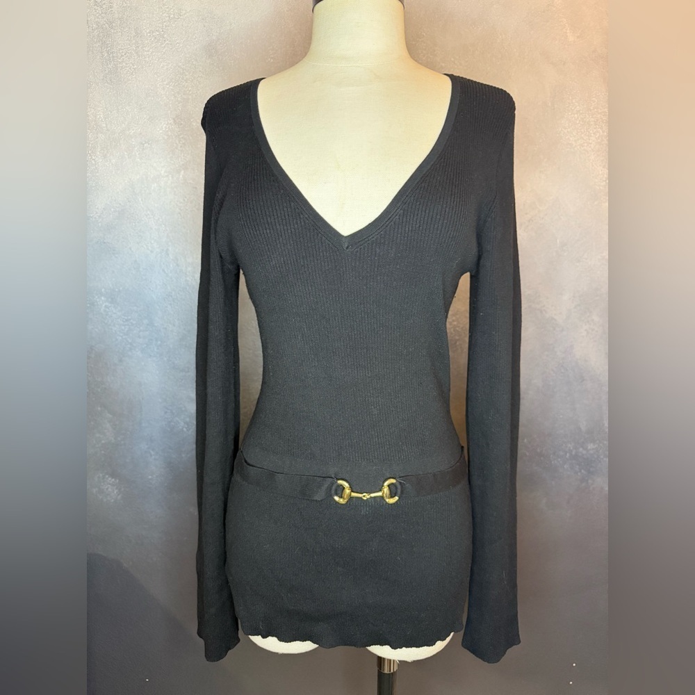 INC International Concepts Women’s Black Silk Blend Sweater Top – Size XL